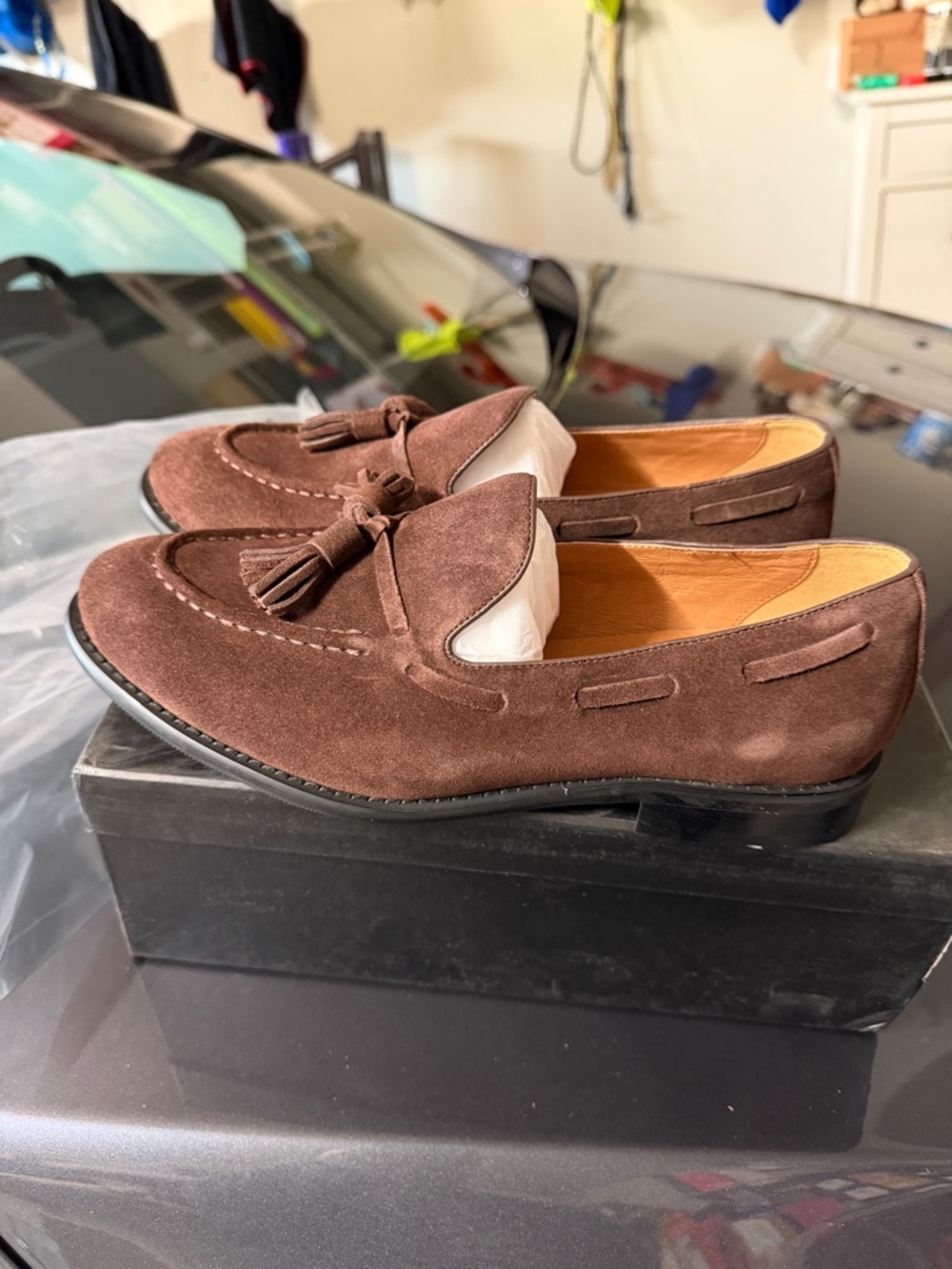 Brown Suede Tassel Loafers - Men's Dress Slip-Ons